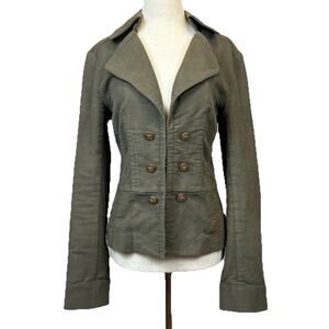 Y2K Apt 9 Women’s Olive Green Blazer Jacket Size M Gold Buttons Military Style